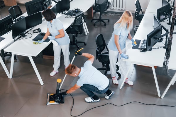 group of cleaners cleaning office in Toronto