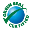 Green Seal Certified logo featuring a blue globe with a green checkmark and the words “Green Seal Certified” circling around it, symbolizing quality for commercial cleaning Canada and Impact Commercial Cleaning Services.
