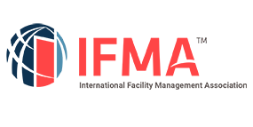 Logo of the International Facility Management Association (IFMA) with a globe design and an open red door next to the text IFMA International Facility Management Association.