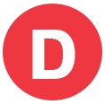 A bold white letter D centered in a solid red circle on a light gray background, representing Impact Commercial Cleaning Services in Canada.