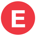 A bold white letter E is centered on a solid red circular background, representing the professionalism of impact commercial cleaning services in Canada.