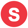 A bold white letter S is centered on a solid red circle with a light gray background, reflecting the professionalism of impact commercial cleaning services in Canada.